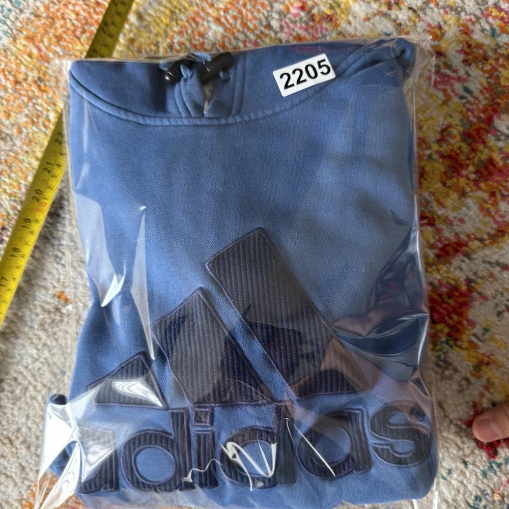 Vintage Y2K 2000s Adidas Center Big Logo Hoodie Mens XL Blue